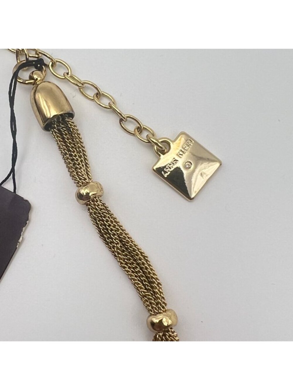 NWT Anne Klein Gold Tone Multi Strand Woven Mesh Station Necklace 15.5-18.5" - Picture 4 of 9